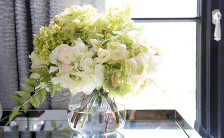 Diane James Home faux flowers for interior design