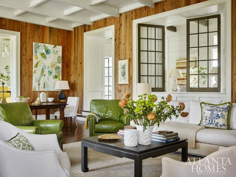 Blue Ridge Mountain living room.Blue Ridge Mountains House.Architect D. Stanley Dixon | Interiors: Heather Dewberry | Source: Atlanta Homes & Lifestyles Photography: Emily Followill