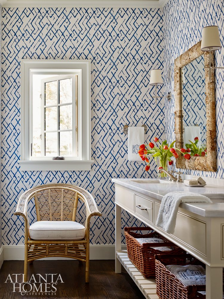 Blue Ridge Mountain bathroom.Blue Ridge Mountains House.Architect D. Stanley Dixon | Interiors: Heather Dewberry | Source: Atlanta Homes & Lifestyles Photography: Emily Followill