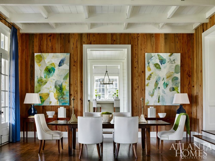 Blue Ridge Mountain dining room.Blue Ridge Mountains House.Architect D. Stanley Dixon | Interiors: Heather Dewberry | Source: Atlanta Homes & Lifestyles Photography: Emily Followill