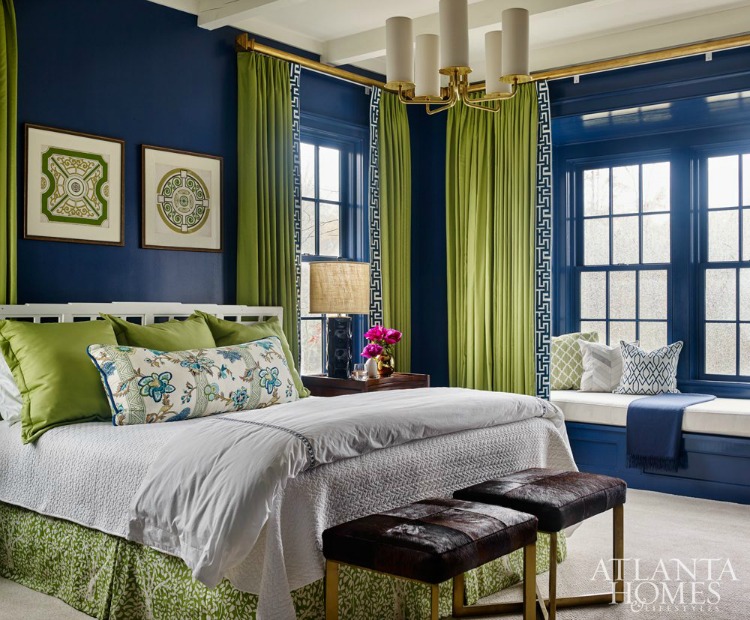Blue Ridge Mountain bedroom.Blue Ridge Mountains House.Architect D. Stanley Dixon | Interiors: Heather Dewberry | Source: Atlanta Homes & Lifestyles Photography: Emily Followill
