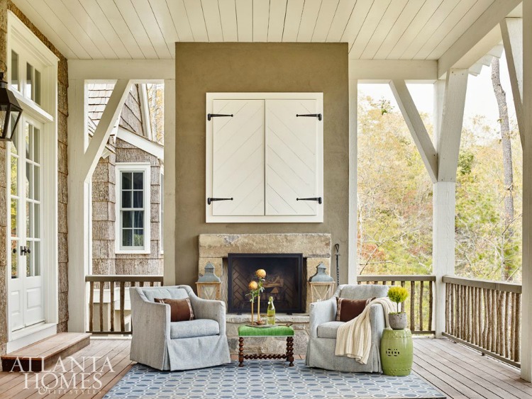 Blue Ridge Mountain porch.Blue Ridge Mountains House.Architect D. Stanley Dixon | Interiors: Heather Dewberry | Source: Atlanta Homes & Lifestyles Photography: Emily Followill