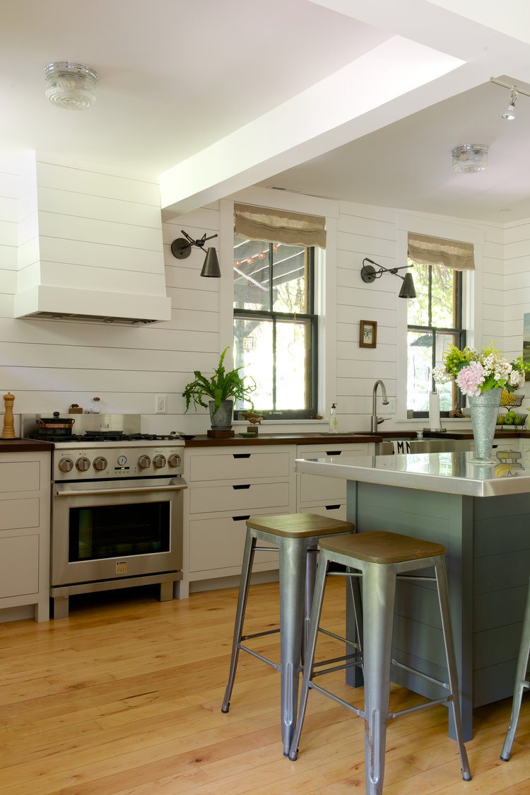 We are constantly in awe of huge talents like photographer Jane Beiles whose beautiful interior design photography captures the true spirit of a home, bringing the world to life in a way that is positively mesmerizing - white kitchen with shiplap and beams