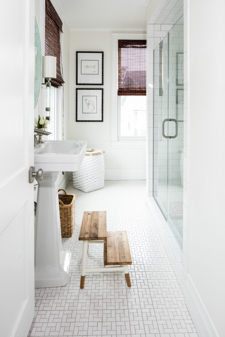 bathroom with Serena & lily stool