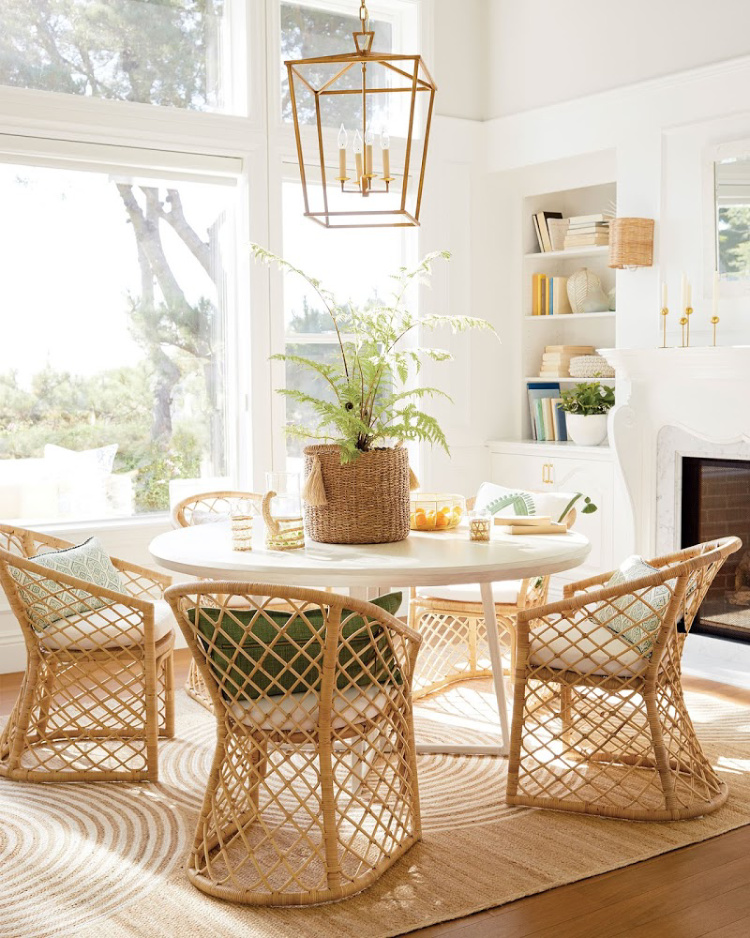 interior of dining room with Serena & Lily