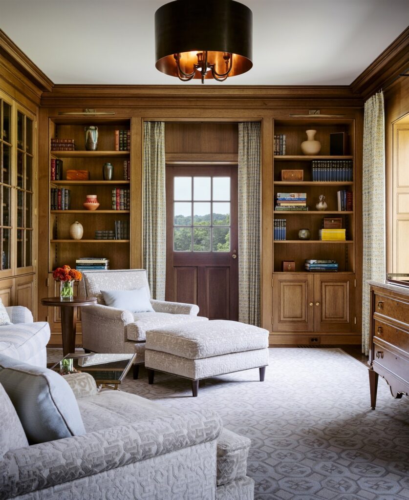 Brady design Living room in blue and white
