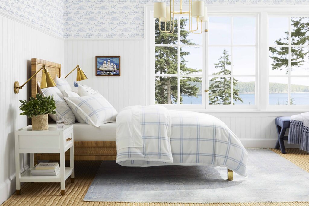 Serena & Lily blue and white bedroom