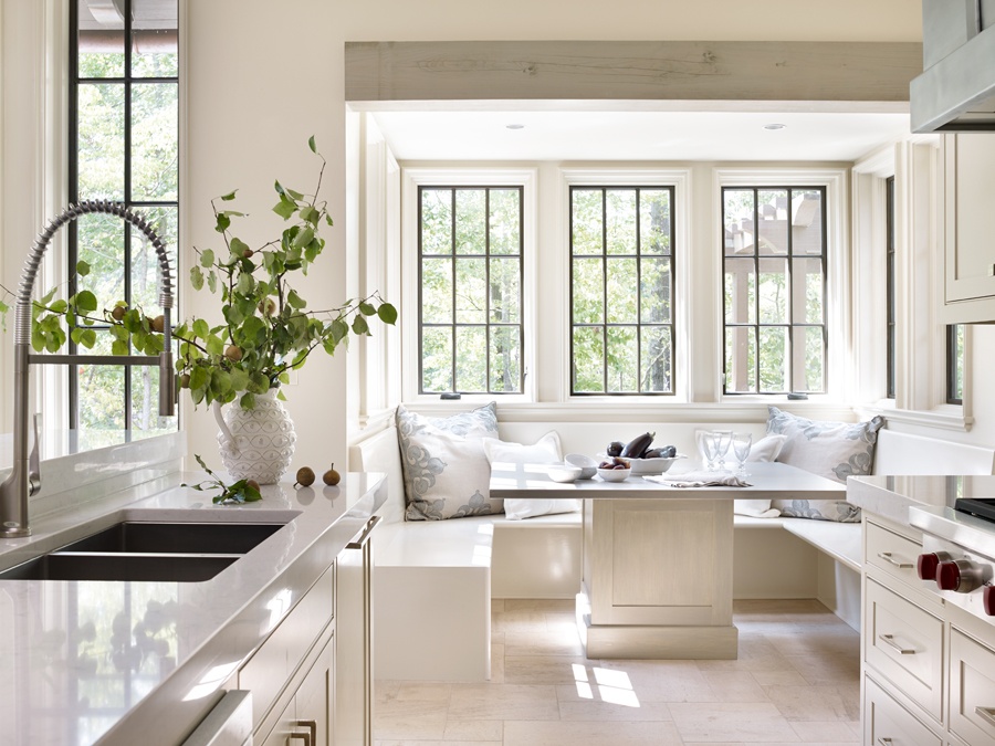 Jeffrey Dungan rooms kitchen with dining room banquette