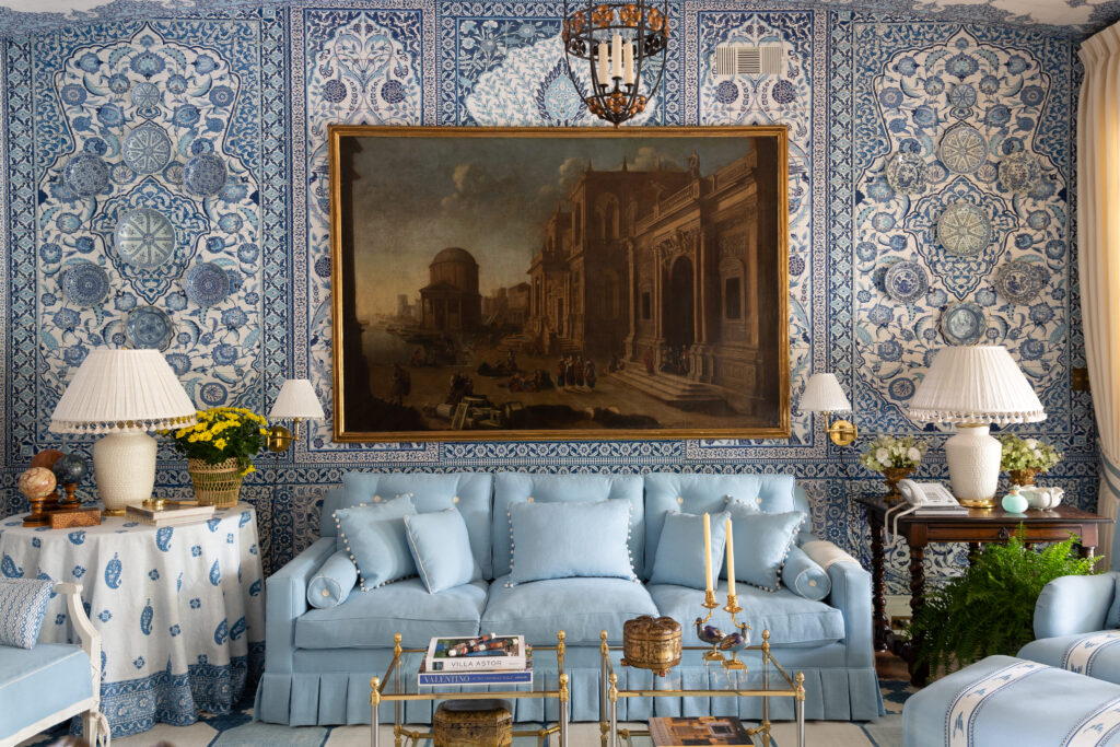 blue and white with Mark D Sikes