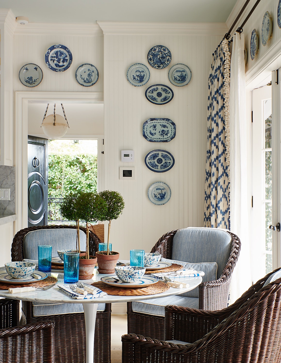 blue and white with Mark D Sikes
