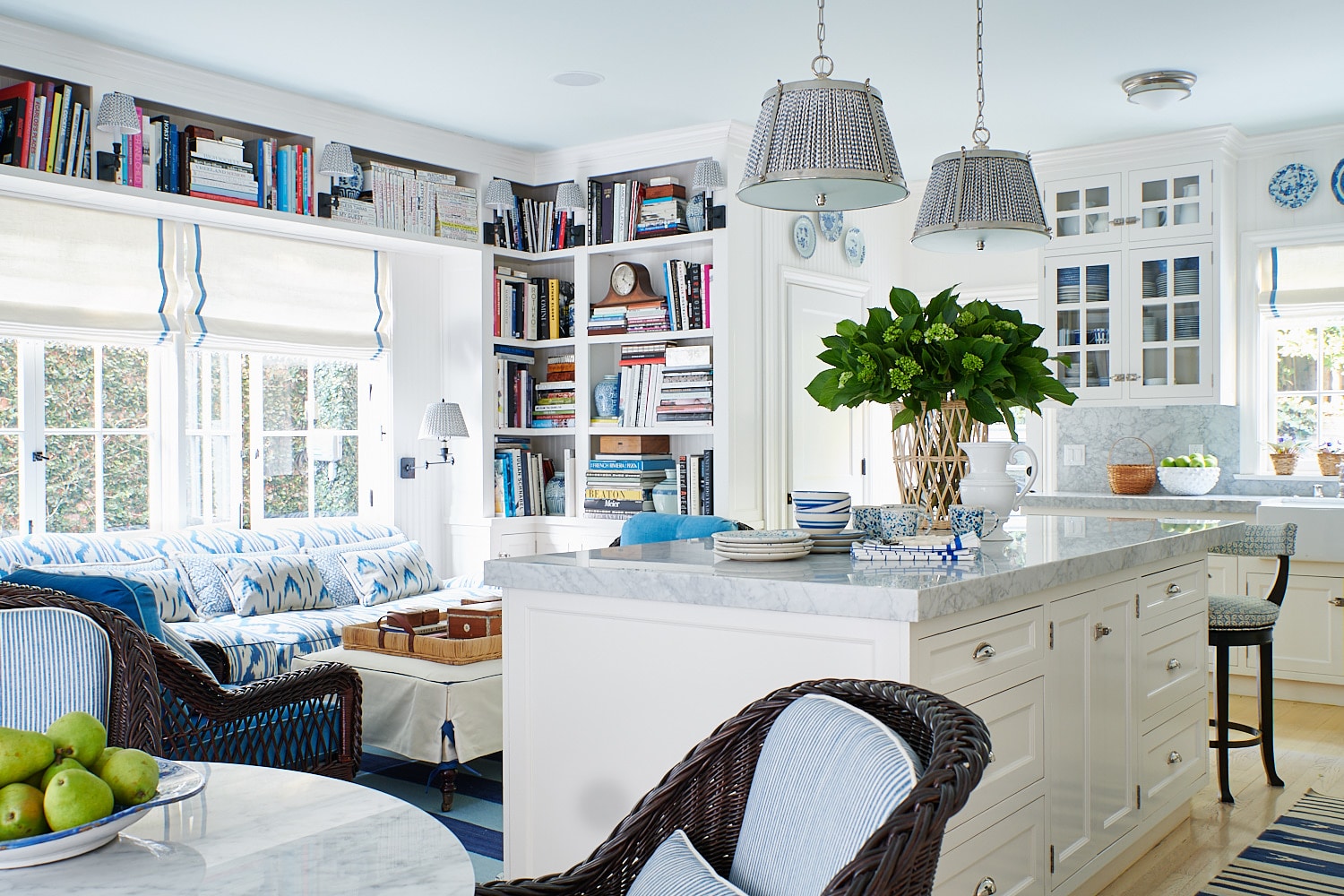 blue and white with Mark D Sikes
