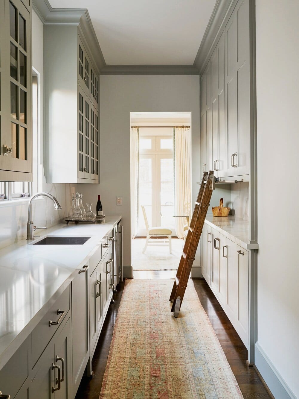 butler's pantry with ladder