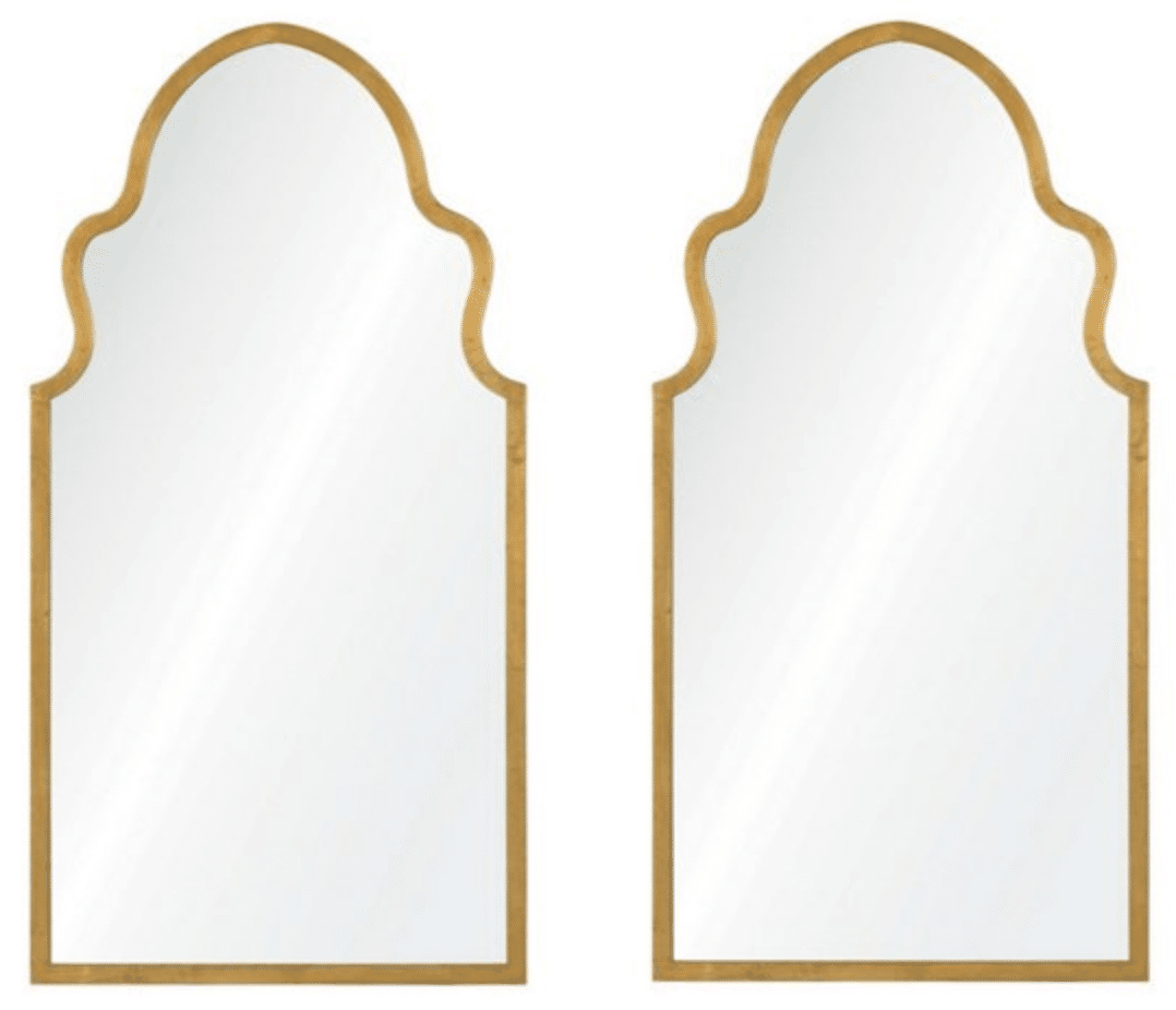 pair of brass mirrors One Kings Lane