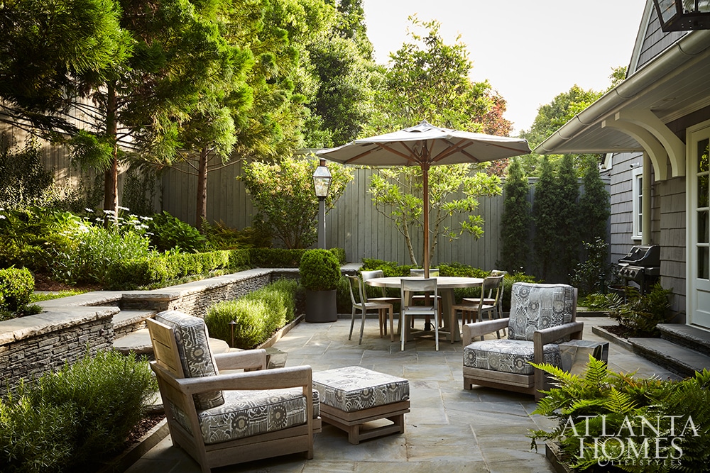 Brookwood Hills shingled house garden