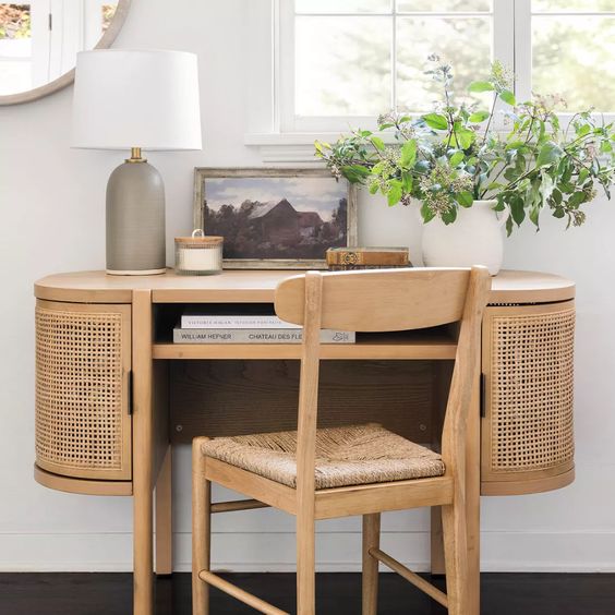 Studio McGee Home Office , Lucy Call Photography, desk, desk chair