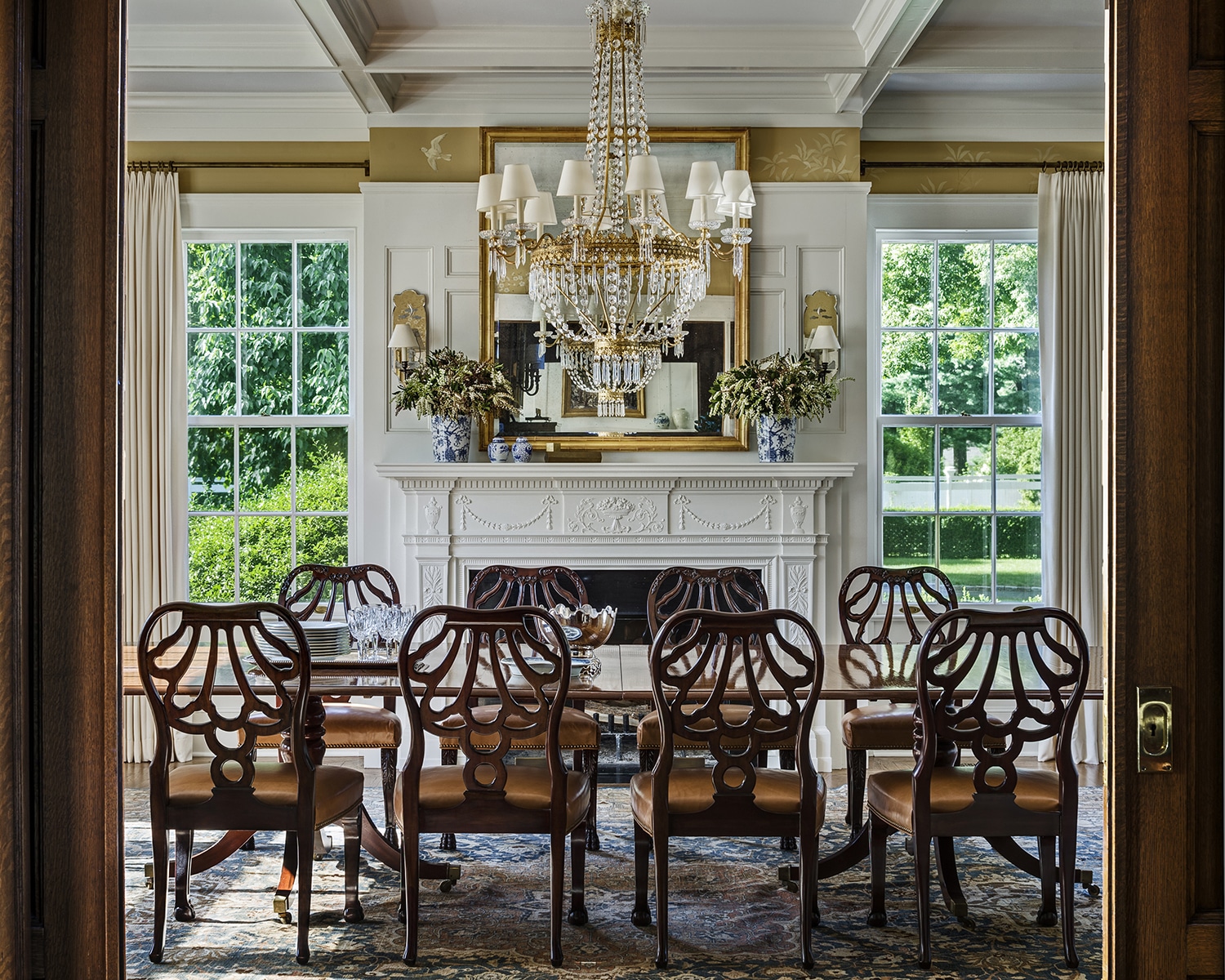 Mark Cunningham Interior Design dining room in New Canaan