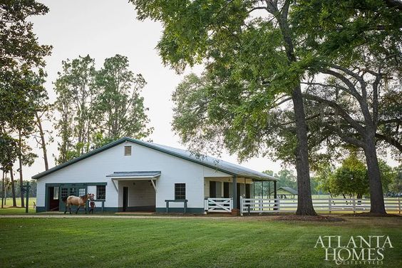 Southern Sophistication - 19th Century Estate in Atlanta Homes and Lifestyles | Interiors:  Susan Lapelle, Lapelle Interiors | Landscape Design:  Carson McElheney Landscape Architecture & Design | Photography: Emily Followill stables