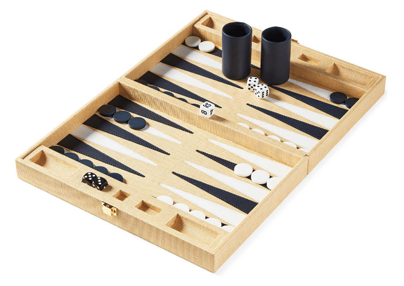 raffia backgammon Serena & Lily