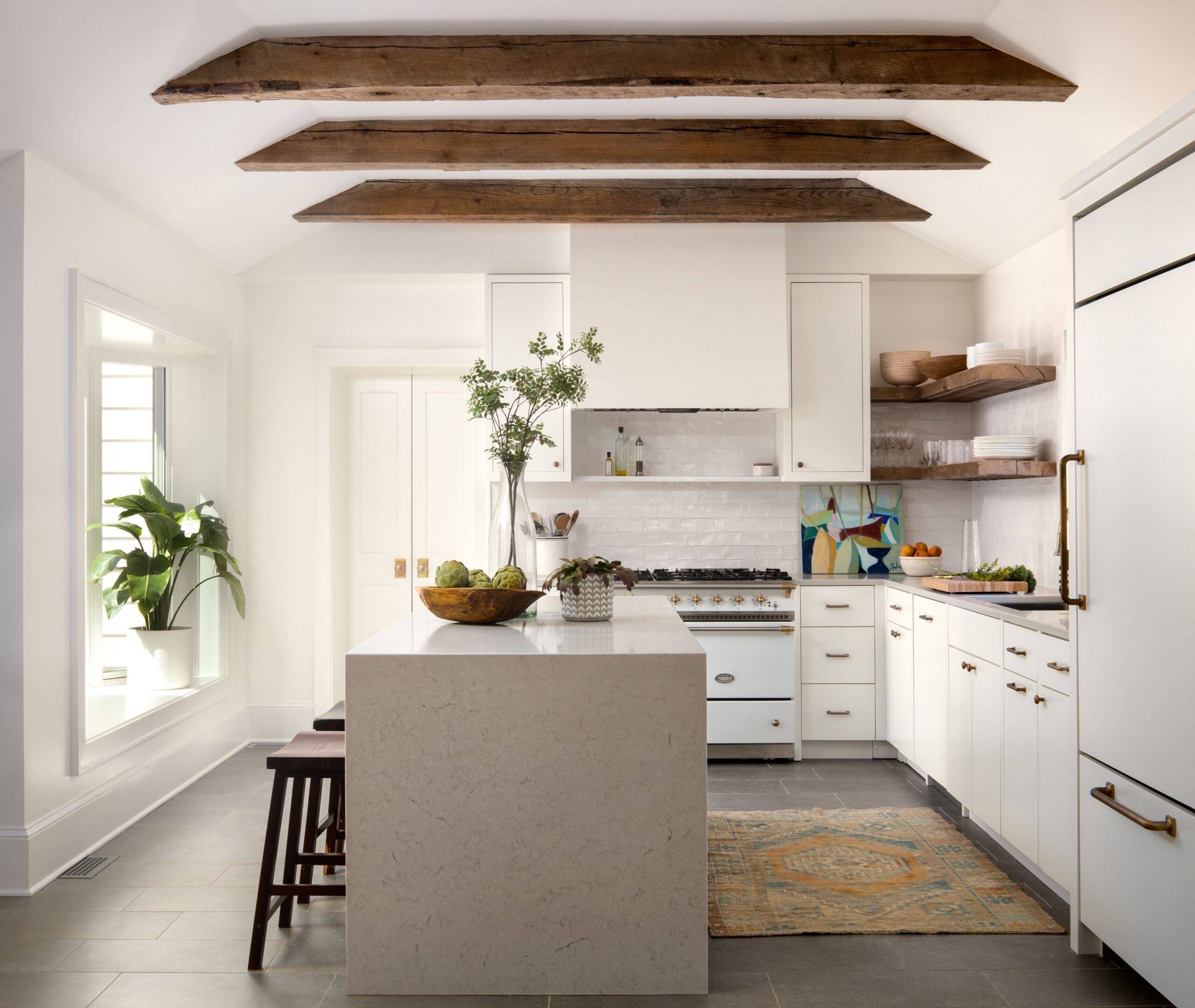 Zoe Feldman Interior Design kitchen | Photography: Stacy Zarin Goldberg - kitchen - kitchen design - kitchen decor - kitchen design ideas - wood beams - beams