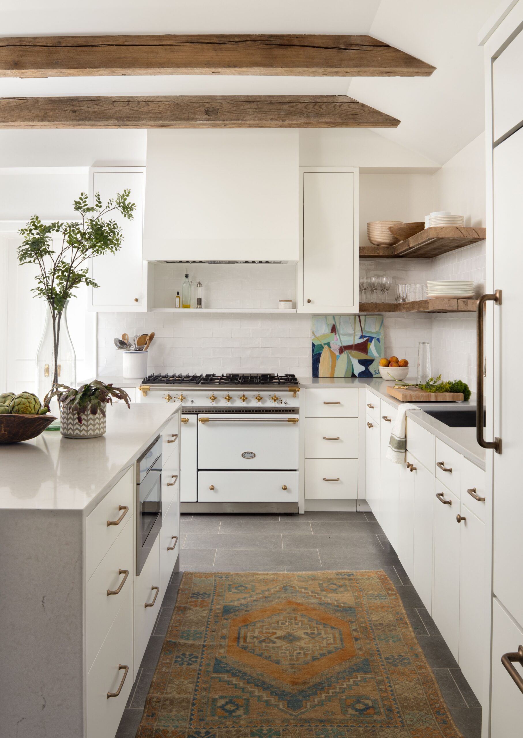 Zoe Feldman Interior Design kitchen | Photography: Stacy Zarin Goldberg - kitchen - kitchen design - kitchen decor - kitchen design ideas - wood beams - beams
