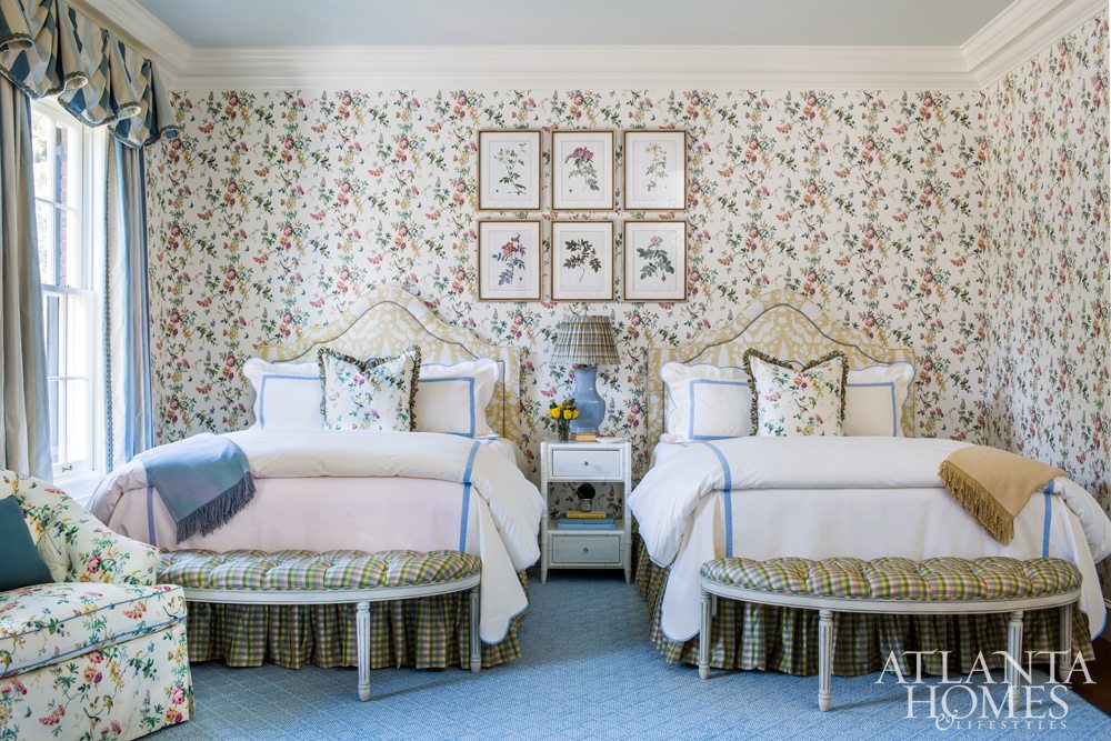 Source: Atlanta Homes & Lifestyles | Architect: C. Brandon Ingram | Interior Design: Mallory Mathison | Photography:  Jeff Herr - | extraordinary bedroom design | | bedroom remodel | bedroom ideas | 2 double beds - stool at end of bed