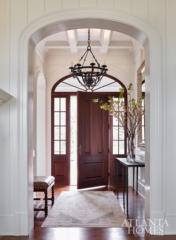 Interior Design: Melanie Milner and Katie Moorhouse of Design Atlelier - Photography: David Christensen - foyer in this Atlanta home - entry - foyer decor -Southern Home with Plenty of Style