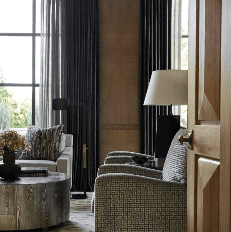 Morgan Farrow Interior Design - Nathan Schroder Photography - elegant family room - family room decor - living room design 