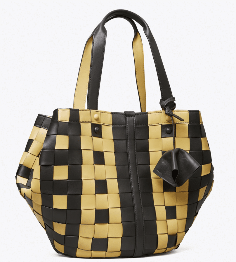 Woven Tote on Sale - Tory Burch - fashion accessories - handbags - shoulder bag - sophsitication