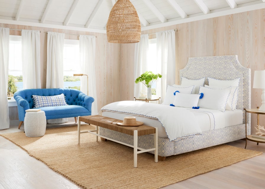 Serena & Lily blue and white bedding - bedroom - primary bedroom - bedroom design - bedroom decor