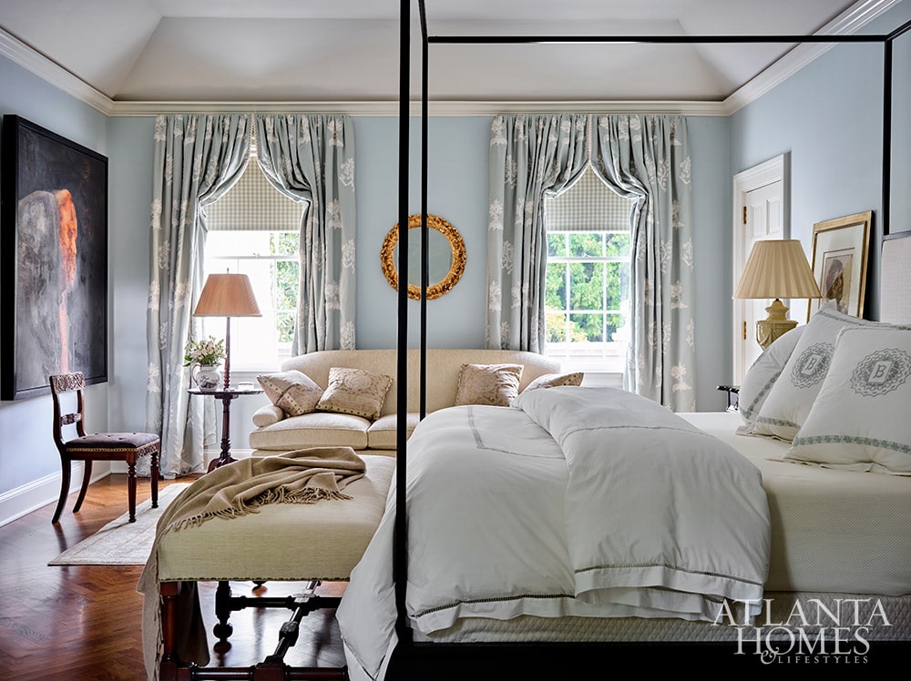Source: Atlanta Homes & Lifestyles | Interior Design:  Jackye Lanham| Architect:  Andrew Cogar, David VanGroningen and Connor Bingham of Historical Concepts  | Photography: Emily Followill - bedroom - canopy bed - bedroom decor - bedroom design 