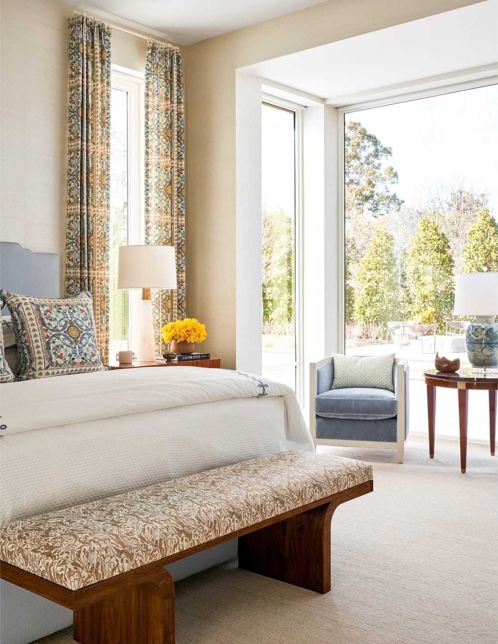 Jenkins Interiors - Nathan Schroder Photographer - bedroom design - bedroom remodel - bedroom decor - bench at end of bed