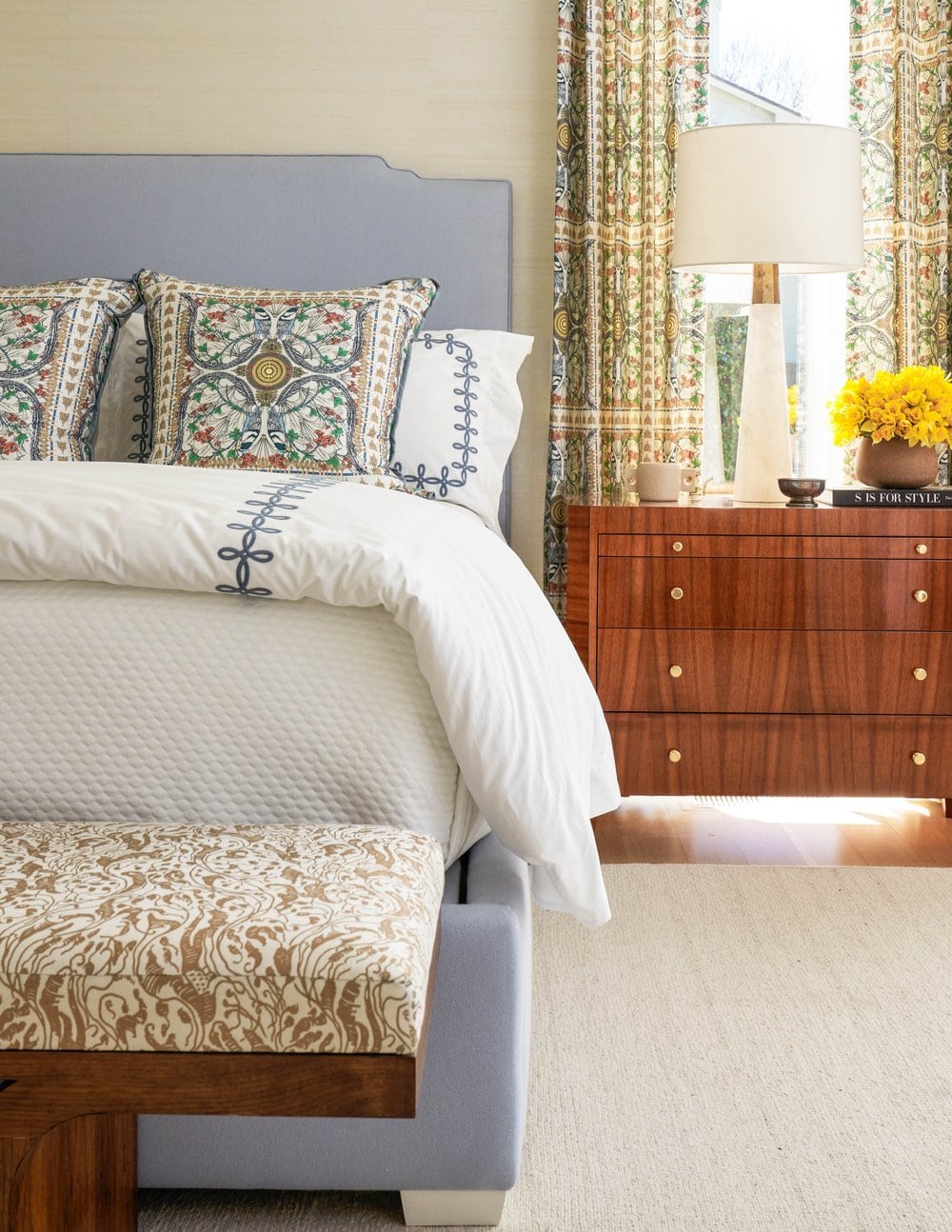 Jenkins Interiors - Nathan Schroder Photographer - bedroom design - bedroom remodel - bedroom decor - bench at end of bed