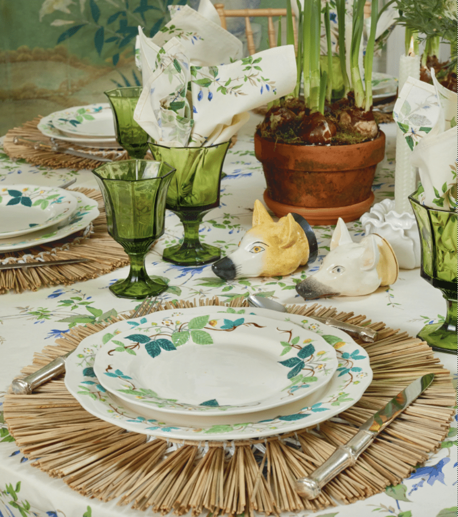 raffia placemats - tory Burch - dining- dining table -