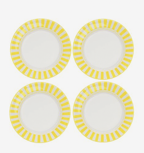 Set-Of-Four Striped Ceramic Dessert Plates - Moda Operandi - dessert - party - entertaining reimagined