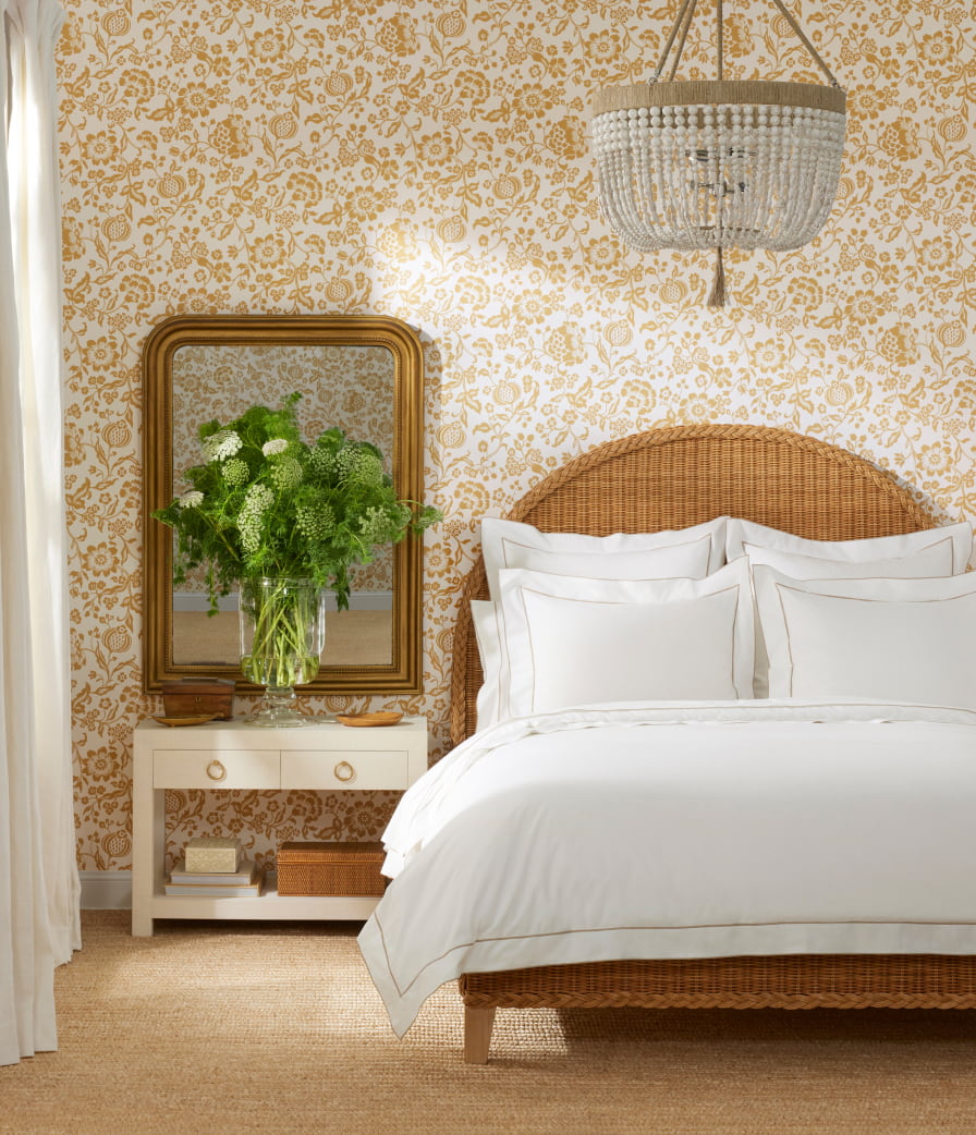 Serena & Lily bedroom - bedroom remodel - bedroom makeover - wallpaper = bedroom decor