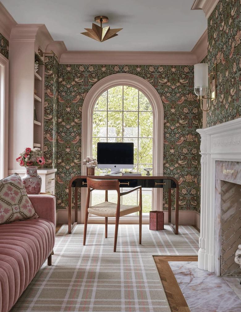 Dunbar Road Design - Nathan Schroder Photography - home office - wallpaper - home office design