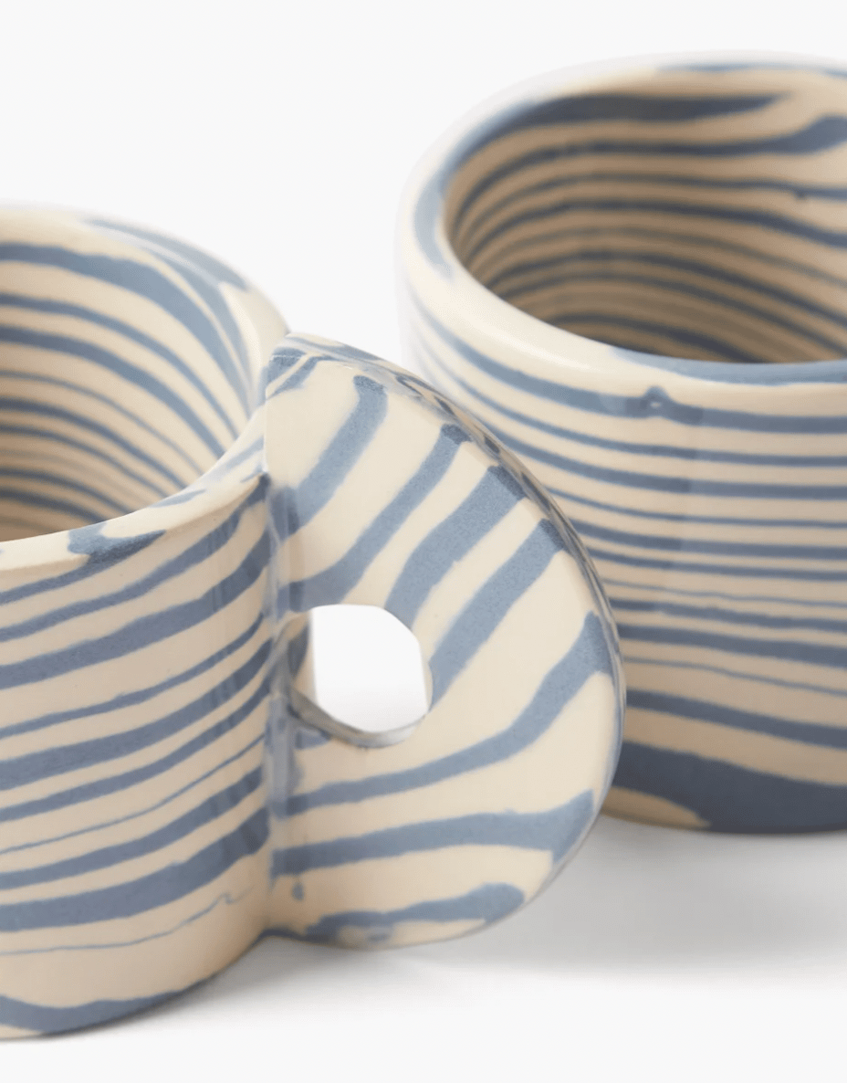Henry Holland Studio- matches fashion - pottery - blue and white - fashionable blue and white pottery - ceramics - coffee mug - mug