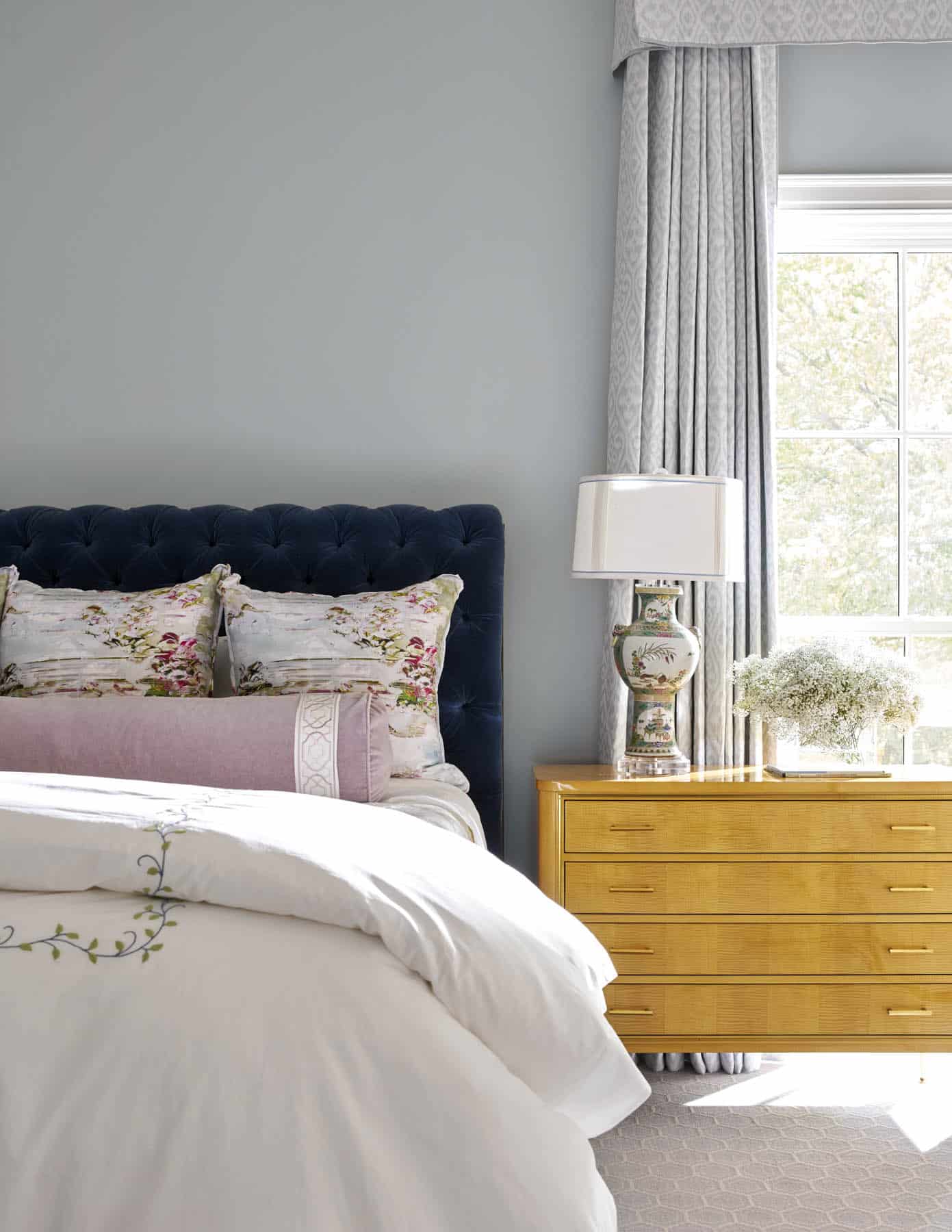 Collins Interiors, Nathan Schroder Photography, bedroom, bay window