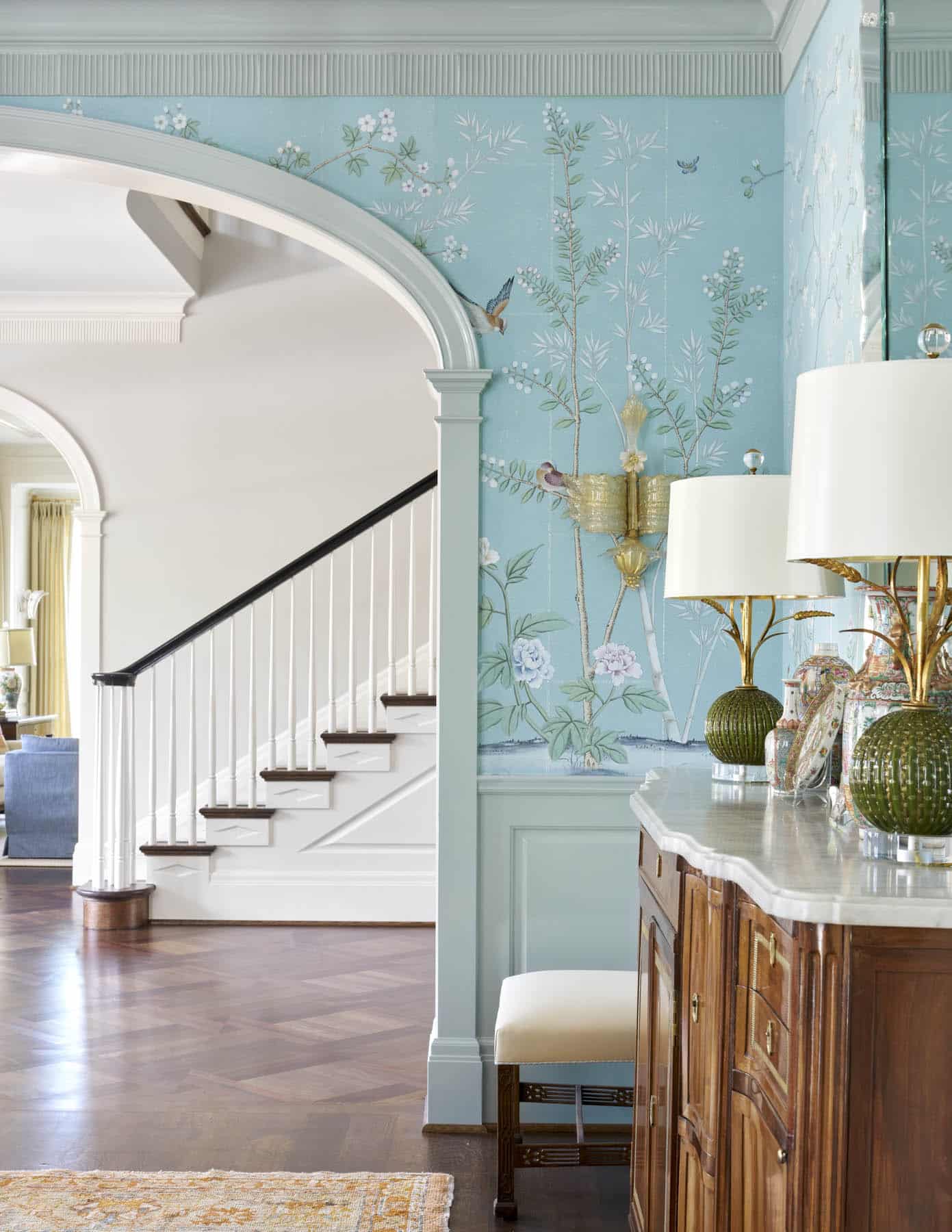 Collins Interiors, Nathan Schroder Photography, dining room, wallpaper