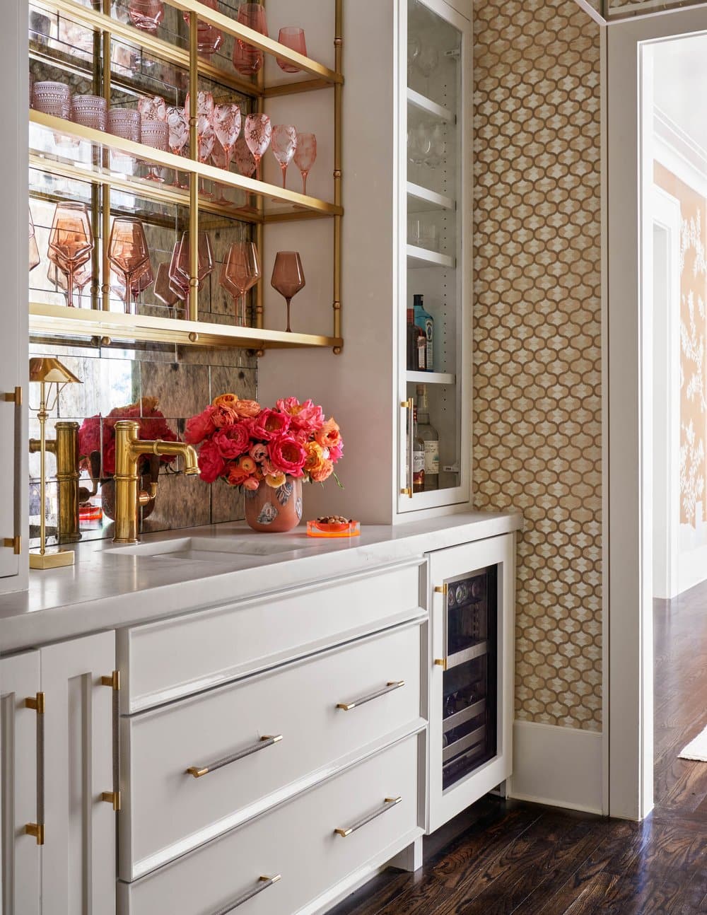 Mary Beth Wagner Interior Design| Nathan Schroder Photography - bar, wet bar, closet to bar, breakfast bar