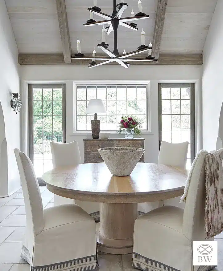 Beth Webb, a celebrated interior designer renowned for her timeless and sophisticated creations, has left an indelible mark on the world of interior design.  Webbs dining room designs are nothing short of exquisite, characterized by a harmonious blend of elements that exude elegance and tranquility. - Emily Followill Photography