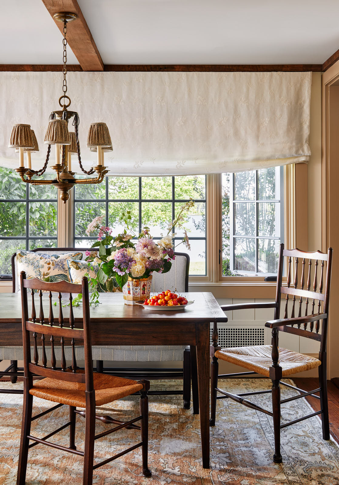 The transformation of the kitchen and primary bathroom in this historic waterfront home in Maryland is exceptional. Designer Lilse McKenna masterfully lightened the area, while also honoring the character of the original 1750's home. A sense of history pervades and well-chosen interiors pop in this stunning space full of inspiration. It is the perfect mix of traditional touches and updated details, well-suited for family, entertaining and more, beautifully photographed by Read McKendree.