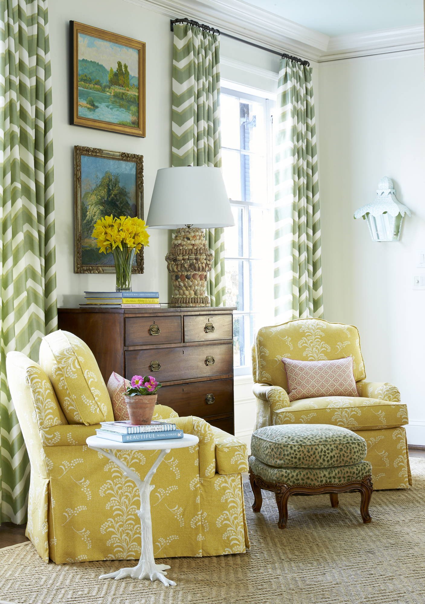 And one glimpse at any of Sarah Bartholomew 's perfectly curated rooms, and we could tell that she was the kind of designer whose rooms we would watch, study and come back to again and again. In this Belle Meade Georgian, timeless elegance abounds. Emily Followill Photography
