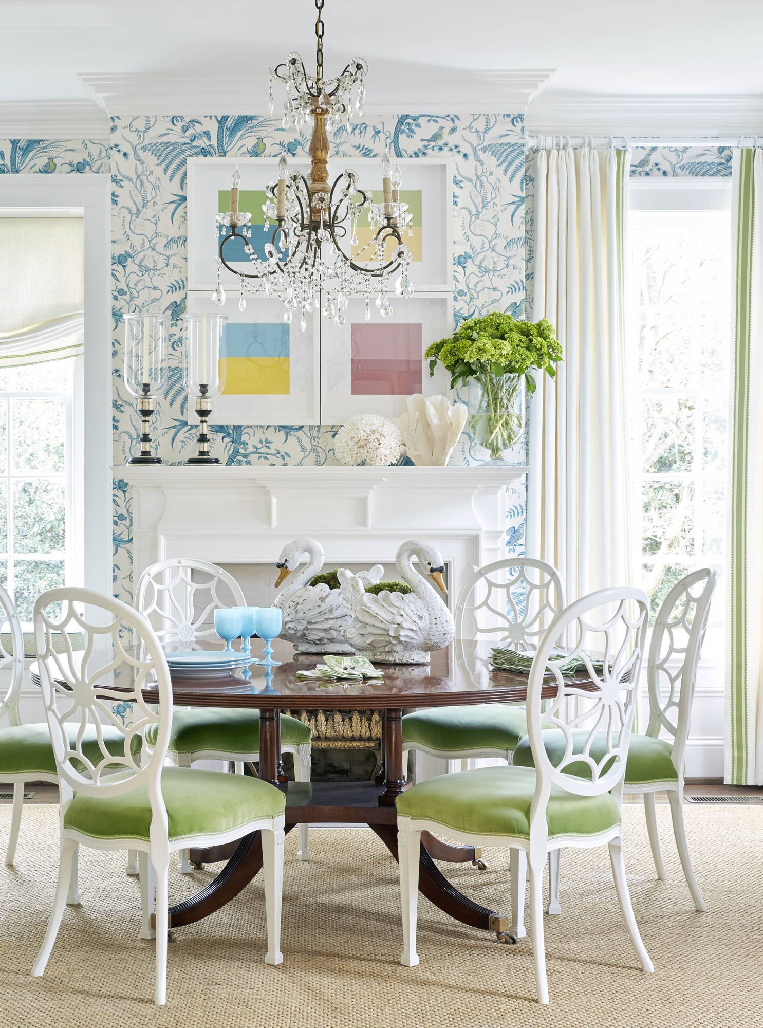 And one glimpse at any of Sarah Bartholomew 's perfectly curated rooms, and we could tell that she was the kind of designer whose rooms we would watch, study and come back to again and again. In this Belle Meade Georgian, timeless elegance abounds. Emily Followill Photography