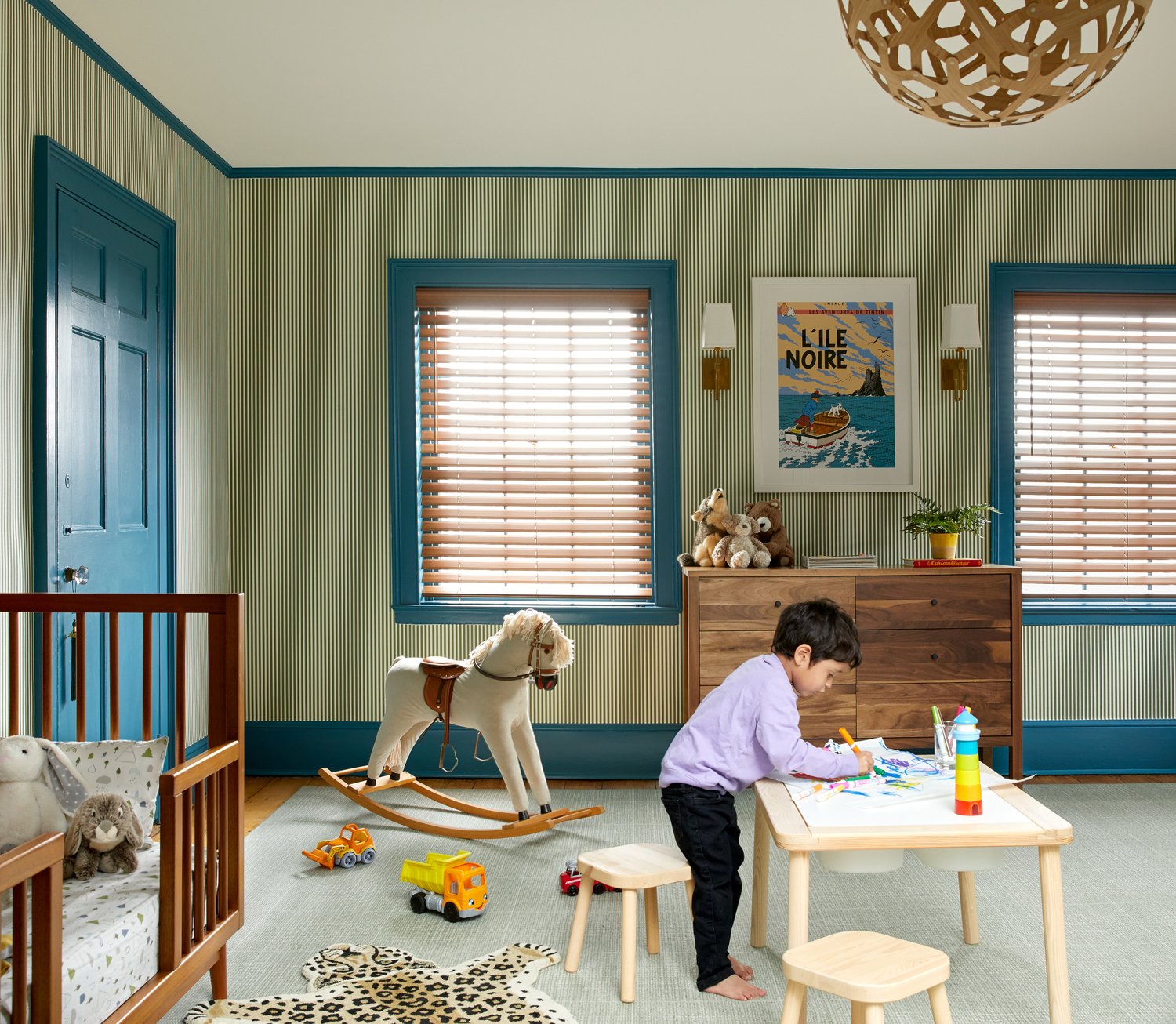 This fabulous home design by the talented Colleen Simonds Design is elegant, fresh, fun, and full of personality–everything a home for a young family should be! Emily Gilbert Photography