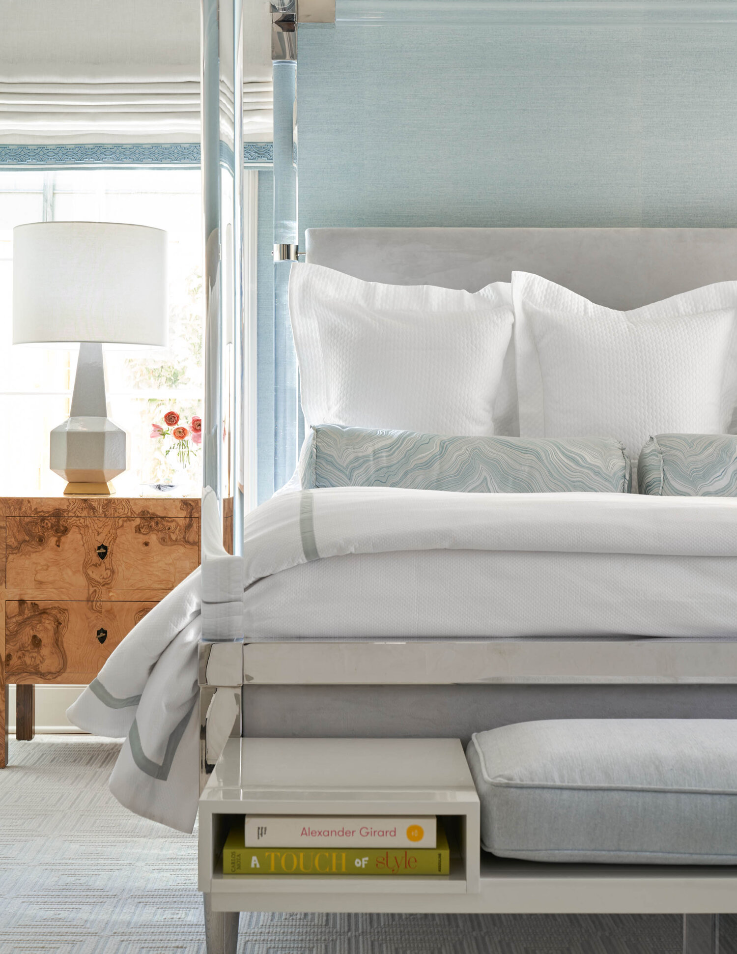 n Jenkin's talented hands, a bedroom suite is cozy and chic. Whether embracing a blue and white palette, a timeless neutral, or masterfully mixing patterns, Jenkins transforms bedrooms into captivating retreats.