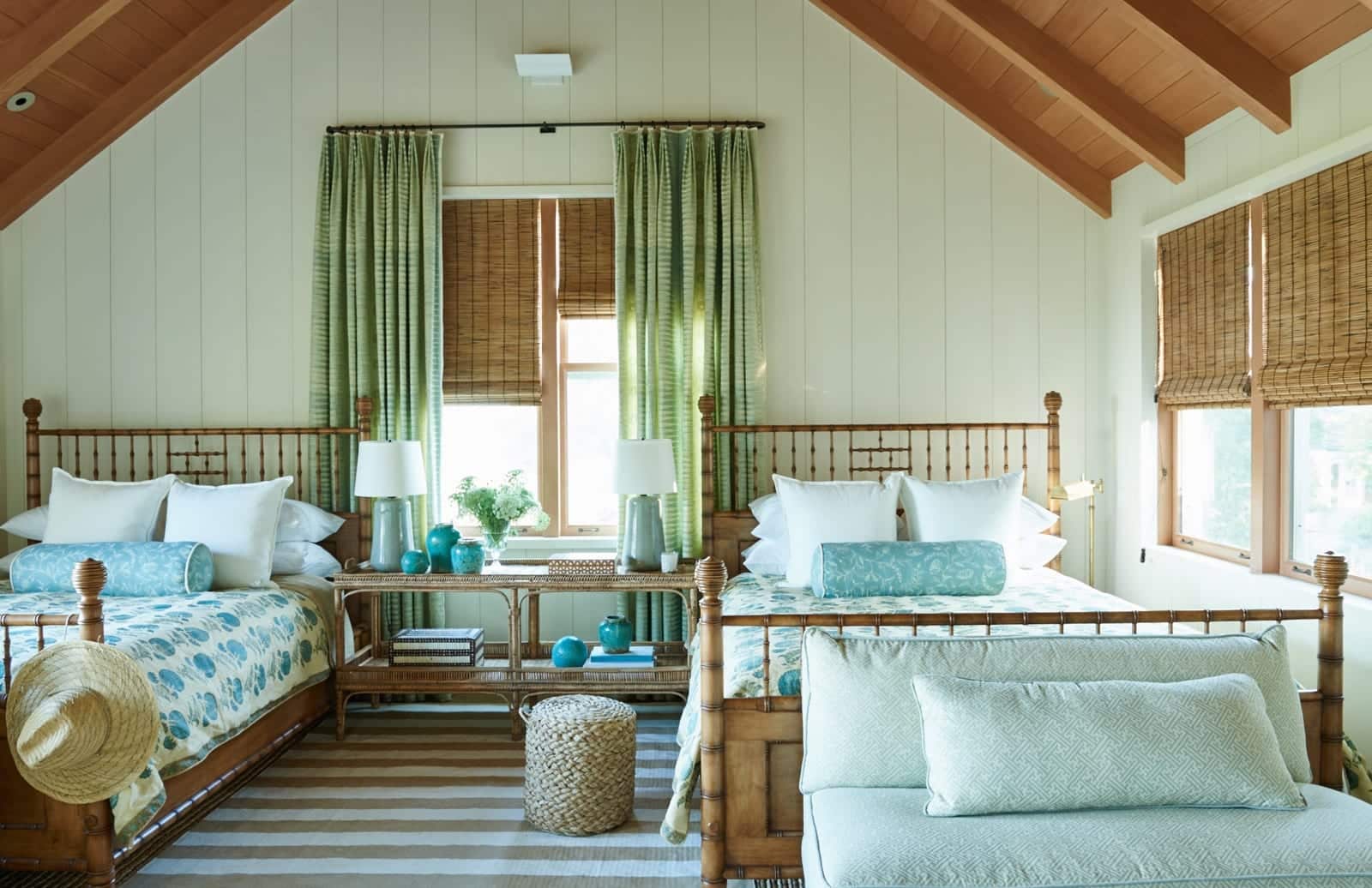 Mark D. Sikes | Amy Neunsinger PhotographyMirrors like Fleur Homes' can change a room's feel in a snap! Pillows can infuse an instant beachy, laid-back vibe, a four-poster feels luxurious, and an upholstered piece is cozy and warm. You really can't go wrong, but I'm asking Santa for this Peacock Headboard from Gorgeous Living! Guest room makeover