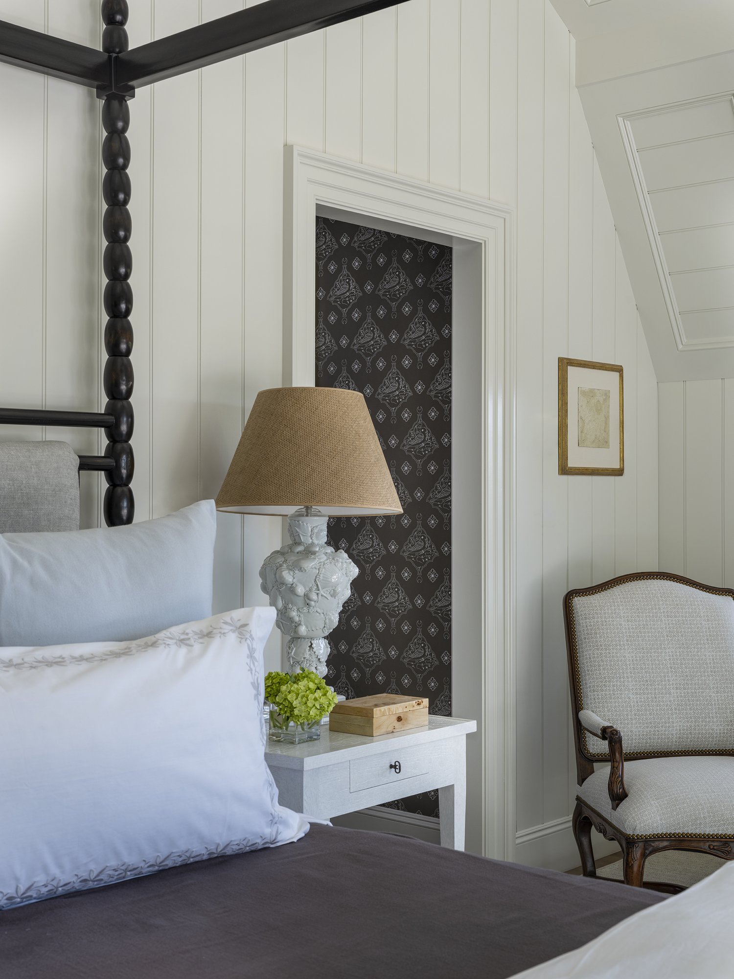 Black four poster bed -Honey Collins Interiors and Patrick Ahearn Architect - Sarah Winchester Photography
