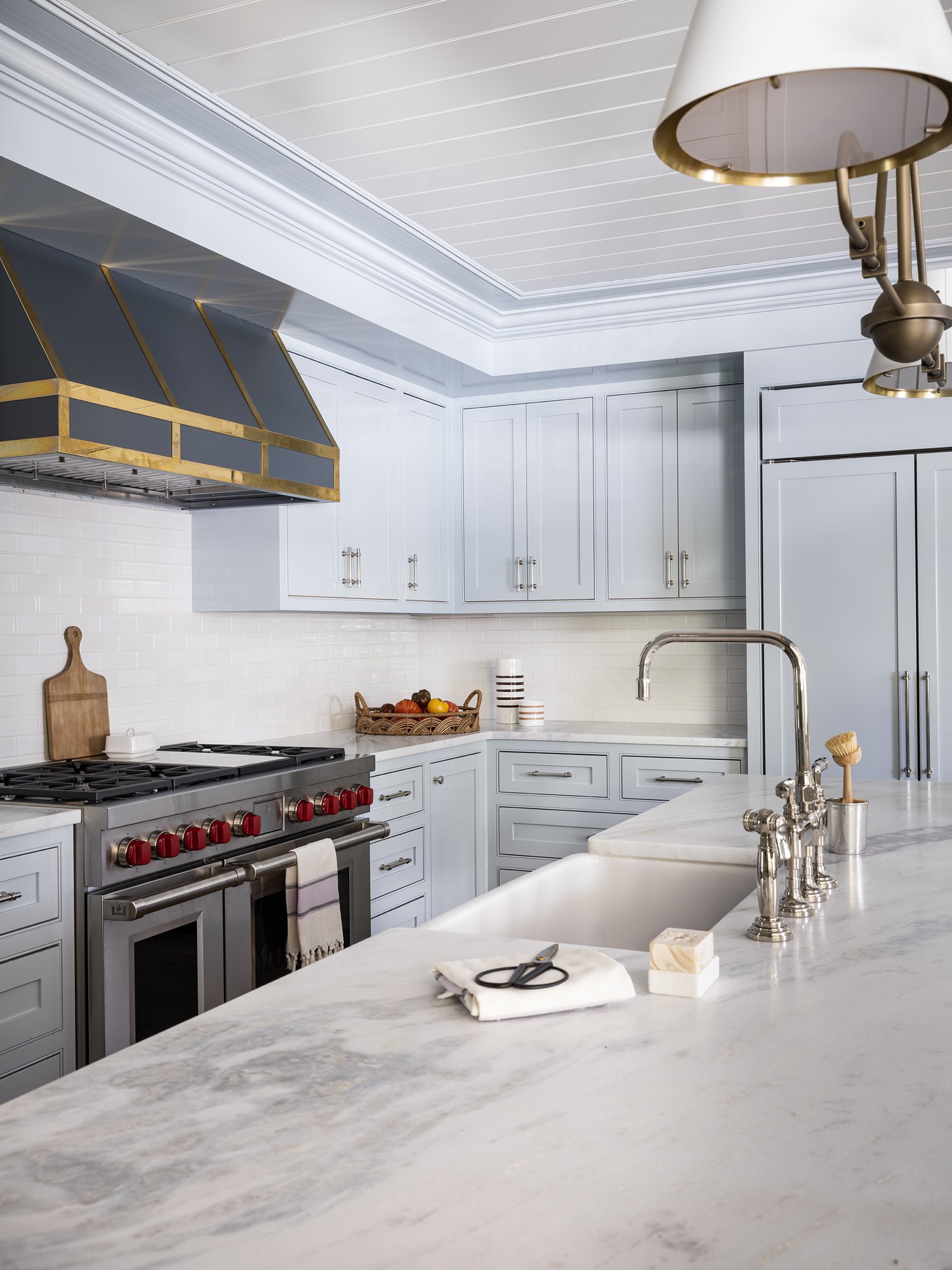 Beautiful blue and white kitchen - Honey Collins Interiors and Patrick Ahearn Architect - Sarah Winchester Photography