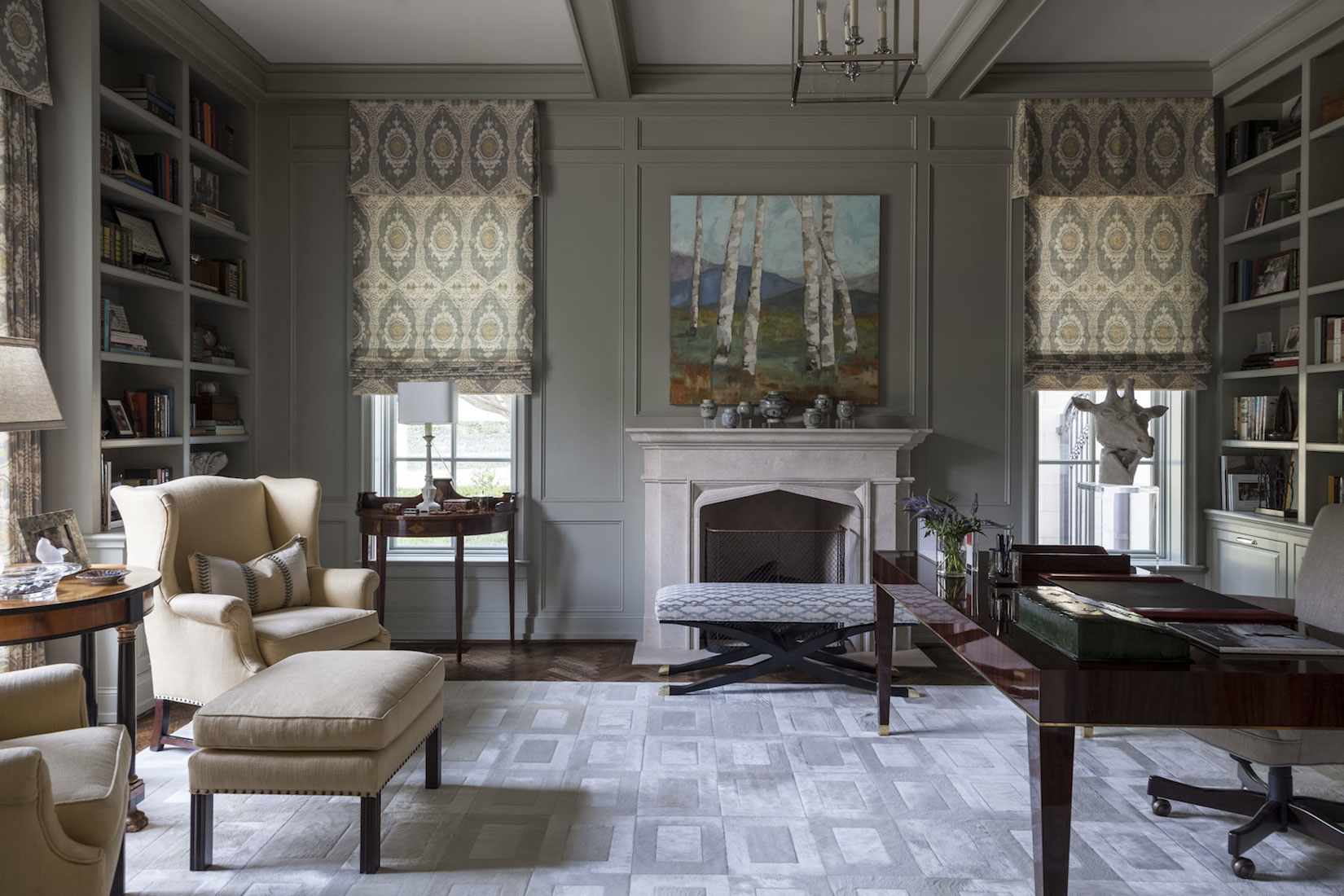 If there’s one design trend that’s sweeping through homes, it’s color drenching—and it’s a look that feels both daring and utterly timeless.Imagine walking into a room where the walls, trim, ceiling, and even the furniture are bathed in a single, sumptuous hue. It’s not just a splash of color, it’s an immersive experience, and the perfect way to wrap a room in warmth, charm, and fearless flair -Collins Interiors - Nathan Schroder Photography